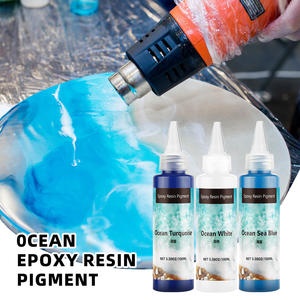 Pâte de pigment océanique pour résine époxy UV, bleu turquoise ultra-opaque, pigment opaque pour résine époxy, crée des cellules et des motifs. - Product Image 3