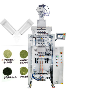 Machine d'emballage automatique multi-voies à 4 lignes de grande capacité pour sachets de poudre de blé, de spiruline et de mélanges alimentaires super-nutritifs - Product Image 1