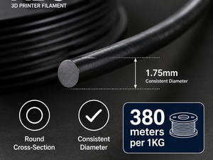Filamento ABS de 1.75mm, 1KG, 380M, Filamento de Alta Resistencia para Impresora 3D, 8 Colores para Creality, Bambu Lab, FDM - Product Image 2