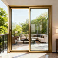 Porte coulissante en verre scellé de conception moderne, écoénergétique et résistante à l'usure pour villa, chambre à coucher, bureau, immeuble, hôtel, appartement