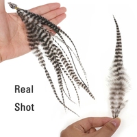 Plumes de mouche de 10cm -25cm, matériel de selle de Grizzly, crochet de coq naturel doux pour banderoles, matériel de liaison de mouches de pêche