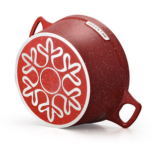 Queen Time Red Speckled Non-Stick Cookware <b>Set</b> With Lids 5-Piece Soup Stew <b>Pots</b> - Product Image 4