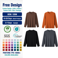 Pull en cachemire peigné 100 % pour homme, col rond, jersey simple, léger, anti-boulochage, poignets et ourlet côtelés, fabrication sur mesure en usine