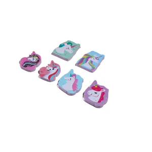 Professional Custom Shaped Kawaii Cartoon Unicorn Animal Eraser Cute TPR Kids Eraser Set For Children