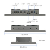 Computadora de Panel Táctil Industrial sin Ventilador de 15.6 Pulgadas, PC Monobloque con Pantalla Táctil Todo en Uno, Panel PC con CPU Intel OEM