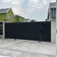Puerta Corredera Automática de Aluminio de Alta Resistencia |   Puerta de Entrada con Control Remoto Eléctrico, Resistente a la Intemperie, Duradera, Fácil de Montar, para Hogares