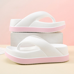 Chanclas blancas de suela gruesa EVA, sandalias antideslizantes para playa y exteriores para mujer, talla adulta 36 a 41 - Product Image 3