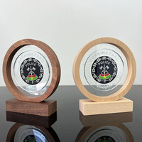 맞춤형 원형 크리스탈 상패 나무 보상판 블랭크 유리 크리스탈 상패 MH-NJ00950