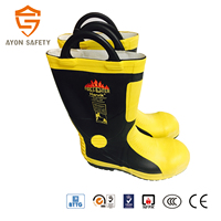 Bottes de pompier de haute qualité fabriquées par CE, bottes de travail résistantes au feu en jaune sécurité, accessoires d'équipement de lutte contre l'incendie
