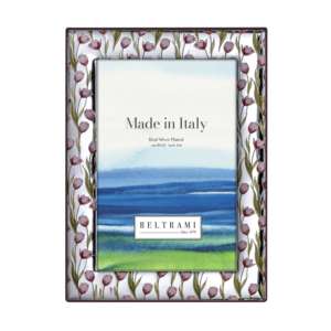 Beltrami Photo <b>Frame</b> <b>4x6</b> Silver Plated Tulip Design Made in Italy - Product Image 1