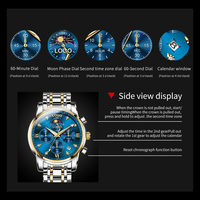 Montre pour homme OEM 3655, luxe, mode, roulette de casino, mouvement à quartz, aiguilles lumineuses, résistance à l'eau 3BAR, acier inoxydable, verre