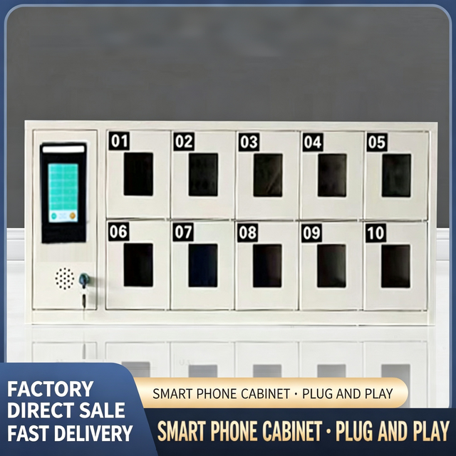 Factory Direct Staff Smart Mobile Phone Charging Storage Locker, Wall-mounted Cabinet with Fingerprint and Face Recognition