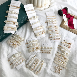 Ensemble de pinces à cheveux pour femmes, vente en gros, fleur en perle, cœur, pinces à cheveux, épingles à cheveux, Clips BB, peut être personnalisé - Product Image 2