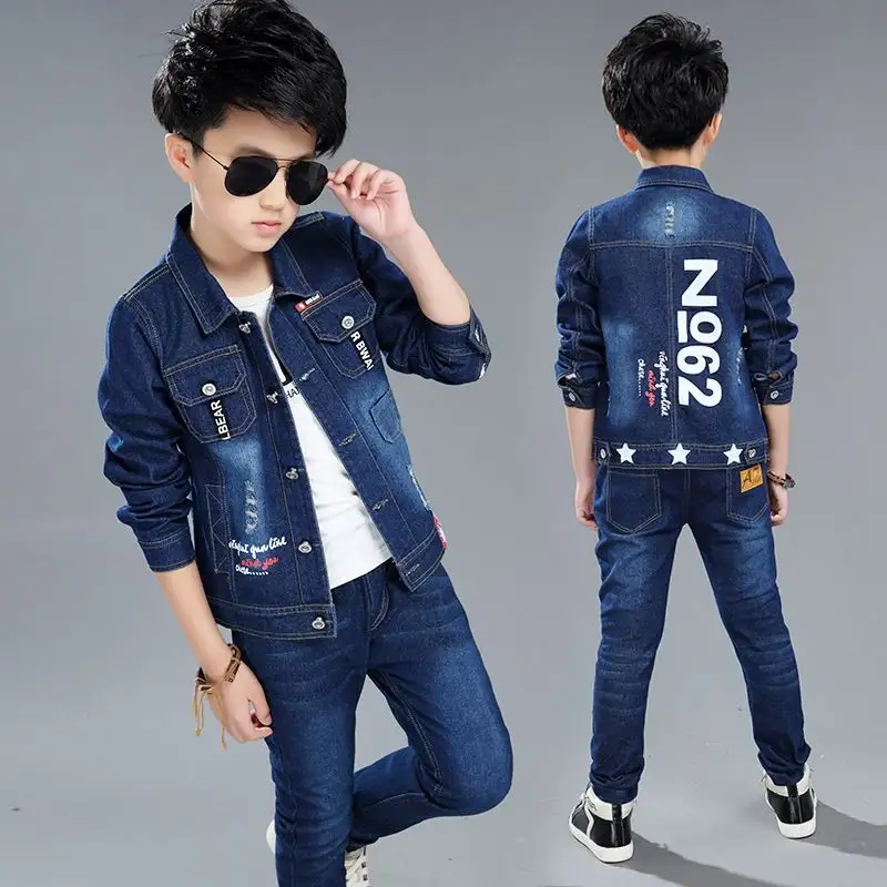 Children clothing Wholesale fall korean clothes fashion teen children`s clothing Denim suit for boys 4 to 12 years old 8230237