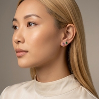Maina Colorful Zircon Water Droplet Tragus Earrings G23 Titanium Labret Piercing Jewelry Internally Thread Cartilage Earring