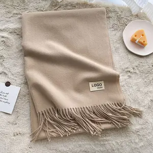 OEM/ODM Stylish Long Scarf Imitation Cashmere Muffler Warm and Comfort Scarves Brushed Woven Fabric Women Adult Winter Easy Way