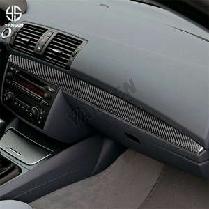 Karbon Fiber havasız ortam kabini kolu co-pilot pano paneli Trim şerit Sticker BMW E87 1 serisi E87 E82 E88 2008-2013 - Product Image 4