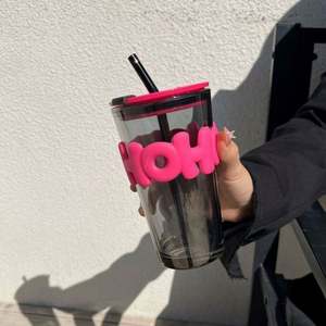 <b>Portable</b> Eco-Friendly Cartoon Glass Straw Insulated Set with Customized Logo for Student Gift Casual Use Tumbler <b>Mug</b> - Product Image 2