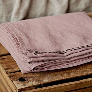 Hotel 100% Linen Fabric Plain Dyed Bedsheet <b>Bedding</b> <b>Set</b> French Flax <b>Stripe</b> Solid Color Europe Style Customization Wholesale - Product Image 4