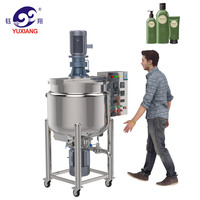 Homogeneizador de Productos Químicos para Detergente Líquido, Champú, Gel de Ducha y Jabón Líquido, Mezclador de Emulsiones de Doble Camisa con Control PLC, Capacidad de 100L
