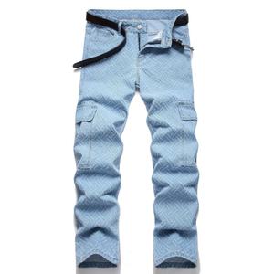 Nouveau jean droit pour homme 2025 - Tissu denim de haute qualité avec lavage à l'eau bleu clair, adapté à un usage quotidien décontracté - Product Image 1