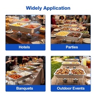 Vente en gros de chauffe-plats empilables pleine grandeur présentoir pour buffet de restauration support de chauffe-plats jetable en fil métallique pour service