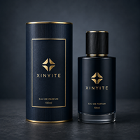Flacon de parfum cylindrique noir mat vide 30ml 50ml 100ml avec bouchon effet bois et logo personnalisé