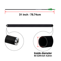 Flèches en fibre de carbone pure de 3,2 mm, 4,2 mm, 5,2 mm, 6,2 mm, avec pointe en acier de 31 pouces et plumes en plastique pour la chasse et le tir - Vente en gros usine