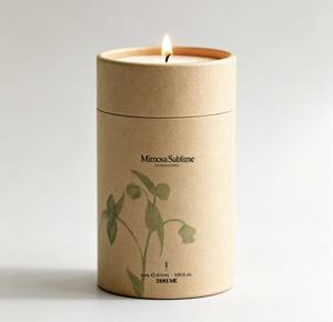 Vela Aromática en Tubo de Papel Blanco, Caja Cilíndrica Reciclable para Fragancia del Hogar - Product Image 5