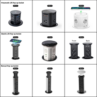 Prise Tour Escamotable de Cuisine 15W à Recharge Sans Fil, Élévateur de Bureau Discret, Multiprise Cachée en Plastique, Prise Rétractable