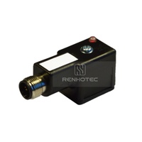 Connecteur de vanne solénoïde mâle M12 EB-M2N02DL1A-12MD étanche IP67 Diode LED EN175301-803 3P