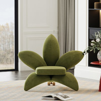Fauteuil de loisirs moderne au design populaire, en velours éponge et soie, confortable, capitonné, avec pieds en métal, pour appartement, villa, salon, événements