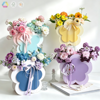 Boîte cadeau en carton en forme de fleur personnalisée, boîte en papier florale créative pour bouquet de la fête des mères, emballage cadeau et artisanat