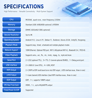 Placa Base Inteligente RK3568 para Comercio Minorista, 32GB EMMC, Doble MIPI, 4G GPIO, Controlador Integrado para Sistemas de Kiosco Interactivo