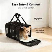 Sac de transport souple pour animaux de compagnie approuvé par les compagnies aériennes, pliable, respirant, en maille, pour chiens, chats, chiots et chatons, pour les voyages en avion et en voiture
