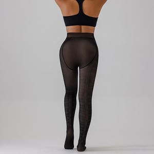 Leggings invernali da donna in pile caldo, traspiranti, in maglia, a vita alta, con stampa - Product Image 4
