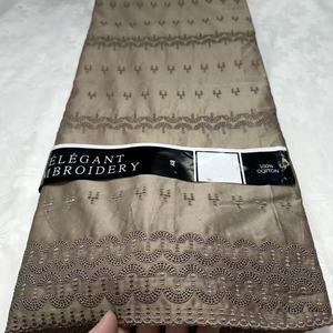 Tissu africain pour <span class=keywords><strong>homme</strong></span>, tissu en dentelle pour vêtement, couleur unie, 100% coton, tissu en dentelle nigérian - Product Image 5