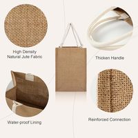 Sac de toile de jute en coton réutilisable OEM sac fourre-tout en toile de jute avec impression personnalisée vierge sac de toile de jute cadeau shopping pour la plage 1 pièce