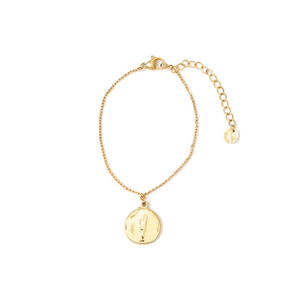 Pulsera de Acero Inoxidable con Colgante de Moneda en Tono Dorado, Cadena Ajustable, Joyería para Mujer, Accesorio de Moda - Product Image 2