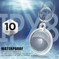 TPU souple transparent anti-rayures pour boîtier étanche AirTag avec porte-clés en métal