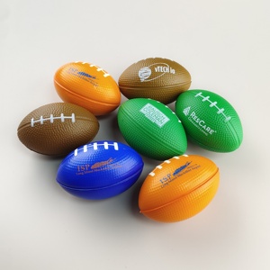 PU Rugby Stress Relief Toy <b>Ball</b> Custom Logo Promotional American Football Foam <b>Squeeze</b> Toy Relax Gift for Sport Event, Office - Product Image 3