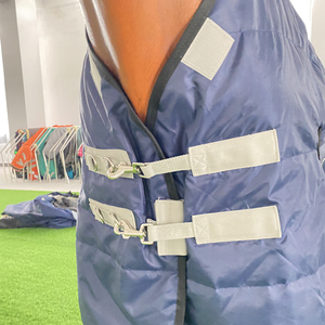 Goedkope blauwe 420d paardendekens, kleine maat, lichtgewicht, indoor ruiteruitrusting, winter, standaard hals, houdt warm, stal, voor paardrijden - Product Image 4