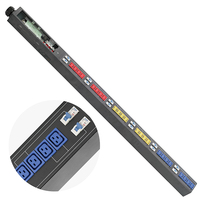 PDU noir triphasé 160A 24 ports IEC C19, unité de distribution en rack, protection par disjoncteur MCB