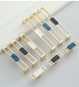 Modern Wardrobe Cabinet Golden Marble Shell Pattern Handles for Bedroom Storage - Product Image 2