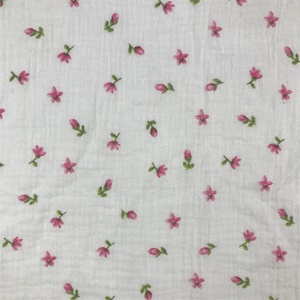 Tissu plissé en crêpe personnalisé à motif cœur 30*24, <span class=keywords><strong>gaze</strong></span> <span class=keywords><strong>de</strong></span> <span class=keywords><strong>coton</strong></span> froissée 120 g/m² pour chemises et oreillers - Impression pigmentée - Pour garçons et filles - Product Image 3