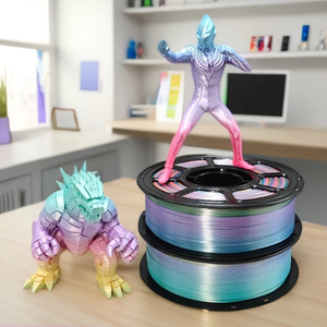 Wholesale 100% Virgin Material Silk <b>PLA</b>+ FDM Compatible 3D Printing Filament 1.75mm 1kg Rainbow Multicolor High Gloss High - Product Image 6