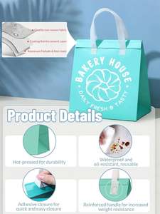 Bolsa Térmica Aislante Biodegradable de Tela No Tejida, Bolsa Personalizada para Entrega de Alimentos, para Pan, Pastel, Pizza, Comida para Llevar, con Cierre de Cremallera - Product Image 4