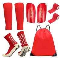 Pack d'entraînement de football 5-en-1 : Chaussettes antidérapantes, manchon de compression pour mollet, protège-tibias, bandage élastique, sac de rangement sportif – Fournisseur ODM