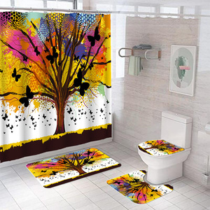 Full of Live Extra Long Bath Decorativo 3D Impresión digital Planta Gato Árbol Cortina <span class=keywords><strong>de</strong></span> ducha colorida - Product Image 3