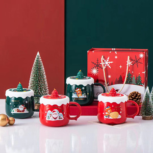 Creative Christmas Mugs Gift <b>Boxed</b> Ceramic Christmas Coffee Mug with Lid - Product Image 6
